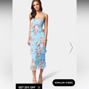 Bebe Floral Smocked MIDI Dress, size M